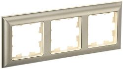 BRITE Рамка 3-местная РУ-3-Бр бежевый/шампань IEK BR-M32-12-3-K10
