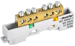 TEKFOR Шина PE "земля" неизолированная на универсальном держателе 8х12-6-Ж IEK TF-NN20-06-DL-K05