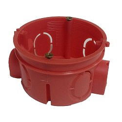 Подрозетник для бетонных стен 68*40 мм блочный с винтами КРАСНЫЙ DEKRON GX1001-к