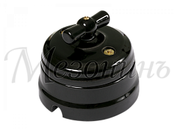 Выключатель ретро фарфоровый поворотный на четыре положения (2-х клавишн, в компл с подъемной GE70401-05