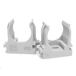 Крепеж-клипса для труб атмосферостойкая для монтажного пистолета серая в п/э d20 мм (100шт/900шт уп/ PR13.0402