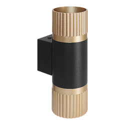 Настенный светильник WOLTA WSL-GU10/W19BG-2 DUO под лампу GU10 Чёрный/золото D55x180 WSL-GU10/W19BG-2