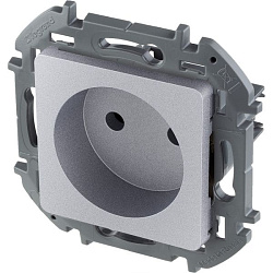 INSPIRIA Розетка 1-местная без заземления без защитных шторок 16А алюминий 673712