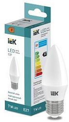Лампа светодиодная "Свеча-C37" 7 Вт 600lm 4000K E27 IEK (ЭФ) LL-I-C37-7-230-40-E27