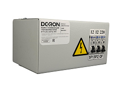 Ящик с понижающим трансформатором ЯТП 0.25 220/12В (3 авт. выкл.) IP31 DEKRON DEK07701-0002