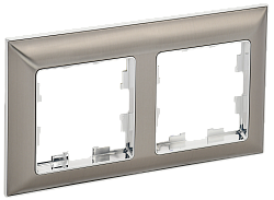 BRITE Рамка 2-местная РУ-2-Бр хром/никель IEK BR-M22-12-4-K23