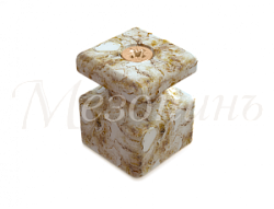 Изолятор фарфоровый квадратный в комплекте с саморезами, для монтажа витой электропроводки,   размеры: GE80027-19