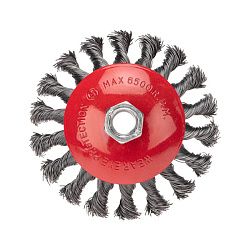 Щетка коническая для УШМ, крученая стальная проволока, 115мм, М14 KRANZ KR-91-1202