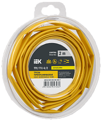 Трубка термоусадочная ТТУ нг-LS 4/2 желтая (2м/упак) IEK UDR12-004-002-002-K05-T