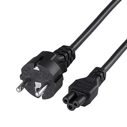 Шнур сетевой, евровилка - евроразъем С5, кабель 3x0,75 мм², длина 1,5 метра (для питания ноутбука) С 11-1151-8