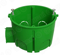 Коробка установочная СП 68х45 HF (безгалогенная) блочная зеленая, индивидуальный стикер (250шт.) GE40004-10-R