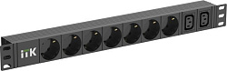 ITK PDU 7 розеток немецкий стандарт + 2 С13 1U кабель 2м вилка C14 PH22-7D2C132-P