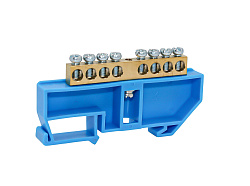 Шина N "ноль" на DIN-изоляторе СИНИЙ 6х9-8 DEKRON AN0803-0003