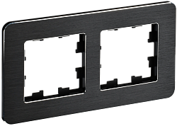 BRITE Рамка 2-местная РУ-2-1-Бр металл черный RE AL IEK BR-M22-M-21-K02