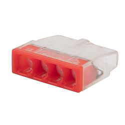 Экспресс-клемма с пастой REXANT СМК 2273-244, 4-проводная 0.5-2.5 мм², прозрачная (100 шт./уп.) 07-3218