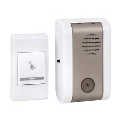 Звонок беспр. на батарейках 003 (бел.-сер. 36 мелод. с индик. 2х1,5В АА дист. 80м.) EKF DBB-A-003