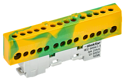 TEKFOR Шина PE "земля" изолированная на универсальном держателе 8х12-12-ЖЗ IEK TF-NN20-12-KL-K52