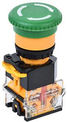 Кнопка D8-11ZS "Грибок" d=22мм 1з+1р поворотная с фиксацией зеленая IEK BBG30-11ZS-3-23-K06