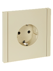 FORTE&PIANO Розетка 1-местная с заземлением без защитных шторок безвинтовое крепление 16А FP414 ваниль IEK FP-R11-16-1-K10