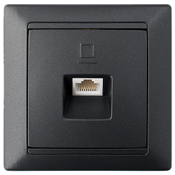 Розетка компьютерная скрытой установки РК18-006 графит 10416BY