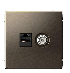 Розетка компьютерная + телевизионная 2-м ArtGallery RJ45 + TV кат.5E мокко SE GAL000689 1823500