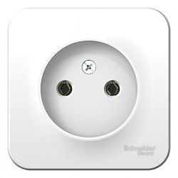 Розетка 1-м ОП Blanca 16А IP20 250В без заземл. без защ. шторок с металлич. пластиной бел. SE BLNRA000121 1210441
