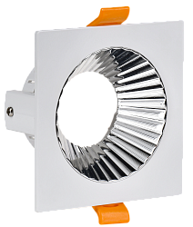 LIGHTING Светильник 4109 встраиваемый поворотный под лампу GU10 белый/хром пластик IEK LT-UVB0-4109-GU10-1-K23