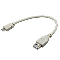 Кабель USB-A – micro USB, 2,4А, 0,2м, серый REXANT 18-1162