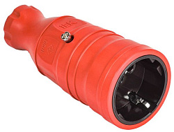 OMEGA Розетка переносная РБп14-1-0м IP20 каучук красная IEK OM-KR20-16-20-P1-00-K04