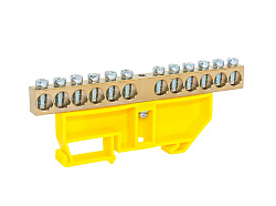 Шина PE "земля" на DIN-изоляторе ЖЕЛТЫЙ 8х12-12 DEKRON AN0803-0038