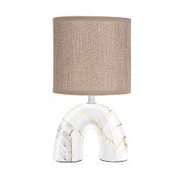 Светильник декоративный настольный Форте, основание дуга под золотой мрамор, бежевый абажур, цоколь Е27, 60Вт REXANT 603-1024