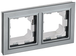 BRITE Рамка 2-местная IP44 РУ-2-БрС-44 сталь IEK BR-M22-44-K46
