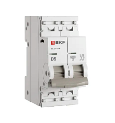 Авт. выкл. 2P 5А (D) 4,5kA ВА 47-63N EKF PROxima M634205D