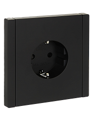 FORTE&PIANO Розетка 1-местная с заземлением с защитными шторками винтовое крепление 16А FP115 черный IEK FP-R14-16-K02
