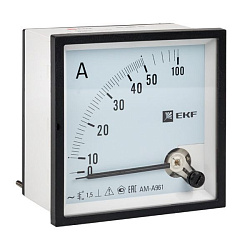 AMA-961 аналоговый на панель (96х96) квадратный вырез 50А прямое подкл. EKF ama-961-50