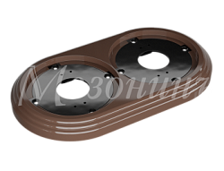 Рамка двухместная пластиковая, 163x92x14 мм, цвет - какао, серия УСАДЬБА, ТМ МЕЗОНИНЪ GE30702-70