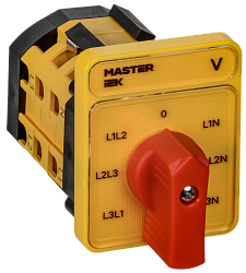 Переключатель кулачковый стандартная рукоятка 16А схема 66 IEK MI-CS10-016-066