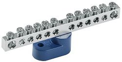 Шина N "ноль" на одном угловом изоляторе с никелевым покрытием ШНИ-6х9-14-У1-С IEK YNN10-14-C1-K07-N