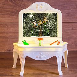 Декоративный светильник Столик с эффектом снегопада, подсветкой и новогодней мелодией 501-064