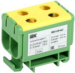 Клемма вводная силовая КВС 6-50мм2 2х-рядная PE IEK YZN23-050-K52