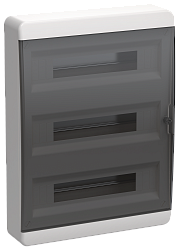 TEKFOR Корпус пластиковый БЕЛЫЙ ЩРН-П-54, IP41 черная прозрачная дверь IEK TF5-KP12-N-54-41-K01-K03