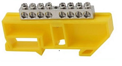 Шина PE "земля" на DIN-изоляторе ЖЕЛТЫЙ 6х9-8 DEKRON AN0803-0014