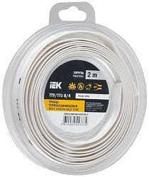 Трубка термоусадочная ТТУ нг-LS 8/4 белая (2м/упак) IEK UDR12-008-004-002-K01-T