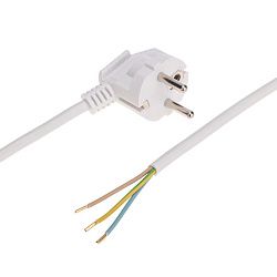 Шнур электрический с вилкой ПВС 3х1,0 мм² 5м белый REXANT 11-1321