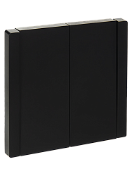 FORTE&PIANO Выключатель 2-клавишный проходной 10А FP107 черный IEK FP-V22-0-10-1-K02