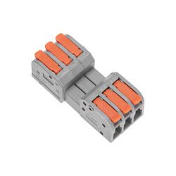 Клемма СМК 222-423R проходная разъемная 3 полюса серая 0,2-2,5/4мм² (40 шт/уп) REXANT 07-5263