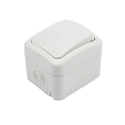 Переключатель проходной Mini OG IP54 о/у, белый KRANZ KR-78-0603