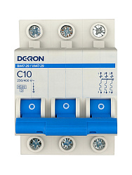 Автоматический выключатель ВА47-29 3P С10A 4,5кА mcb29-3-C10-dek