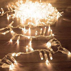 Гирлянда светодиодная Кластер 10м 400 LED ТЕПЛЫЙ БЕЛЫЙ прозрачный ПВХ IP65 постоянное свечение 230В нужен блок 303-500-1 NEON-NIGHT 303-646