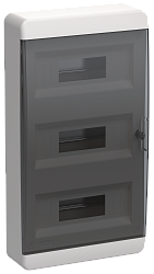 TEKFOR Корпус пластиковый БЕЛЫЙ ЩРН-П-36, IP41 черная прозрачная дверь IEK TF5-KP12-N-36-41-K01-K03